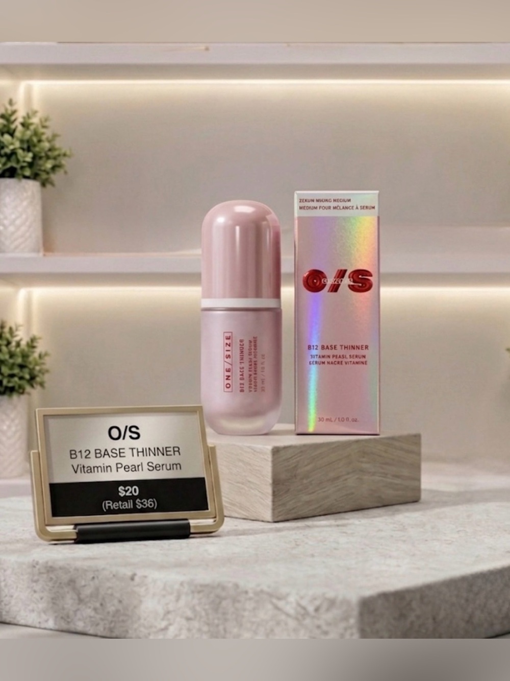 NEW ONE/SIZE B12 Base Thinner Vitamin Pearl Serum - Pink